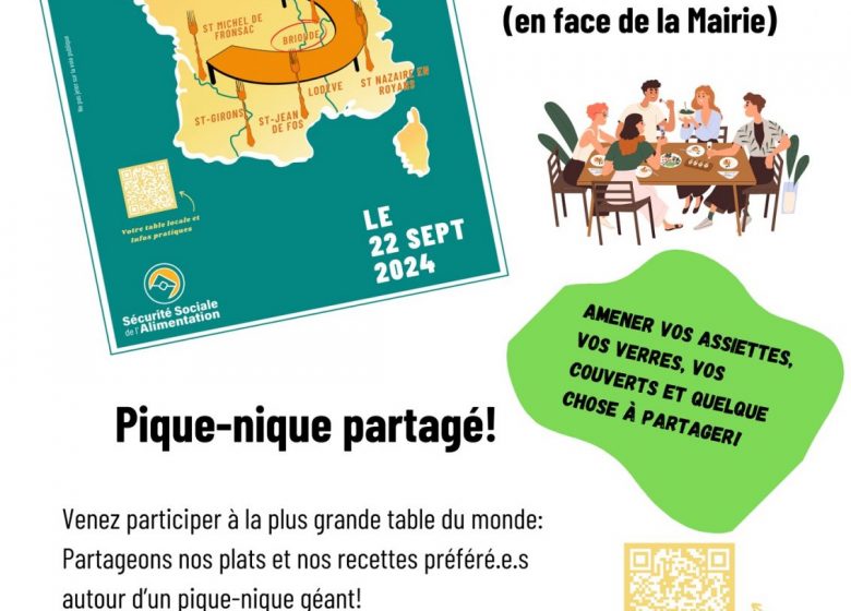 La plus grande table du monde : repas partagé